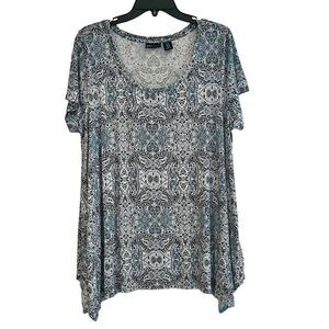 JNY Jones New York Paisley Short Sleeve 1X